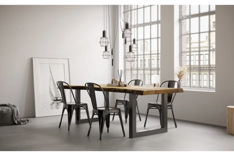 Noga stelażowa GTV INDUSTRIA, prostokąt, H=710 mm, W=820 mm, profil 80 x 40, stal, czarny
