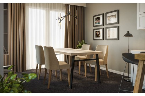 Noga stelażowa GTV INDUSTRIA, trapez z poprzeczką, H=710 mm, W=820 mm, profil 80 x 20, stal, czarny