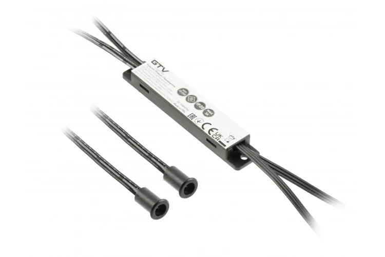 Włącznik bezdotykowy MIKRO IR 12V/36W, 2 sensory, przewody 2m i 1,2m, czarny