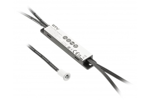 Włącznik bezdotykowy MIKRO IR 12V/36W, 1 sensor, przewody 2m i 1,2m, biały