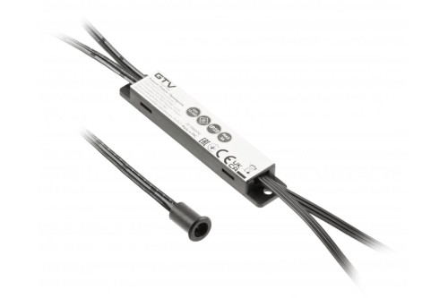 Włącznik bezdotykowy MIKRO IR 12V/36W, 1 sensor, przewody 2m i 1,2m, czarny