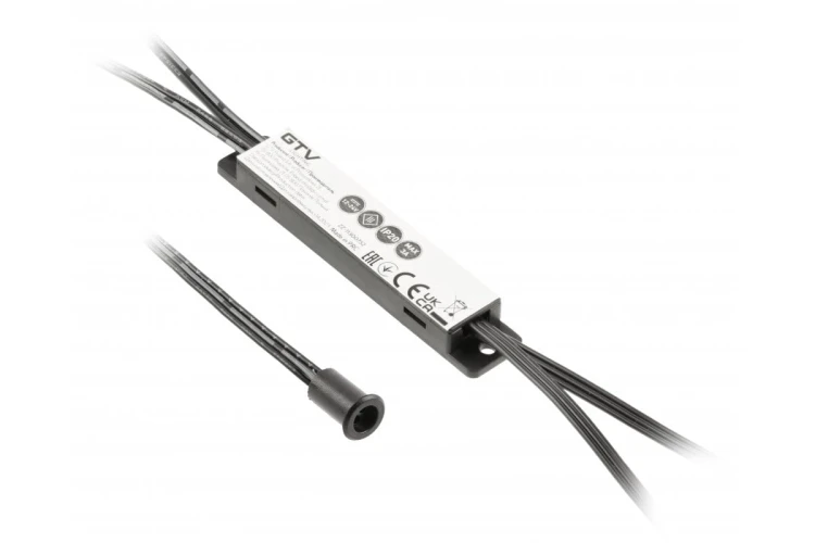 Włącznik bezdotykowy MIKRO IR 12V/36W, 1 sensor, przewody 2m i 1,2m, czarny