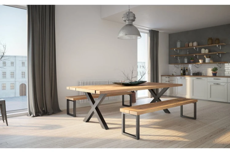 Noga stelażowa GTV INDUSTRIA, krzyżak PRO, H=710 mm, W=820 mm, profil 80 x 80, stal, czarny