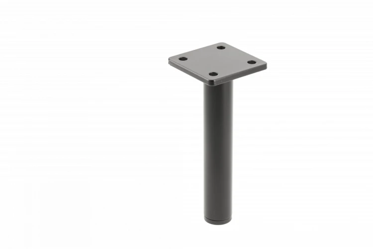 Nóżka meblowa GTV RONDA SIMPLE, wspornikowa, H=150 mm, fi25 mm, stal, czarny mat