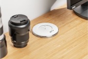 Gniazdo meblowe wpuszczane z przesłoną Shutter, 1 gniazdo schuko, 1,5m, białe