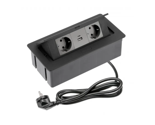 Gniazdo meblowe SOFT 2x gniazdo schuko, USB A+C