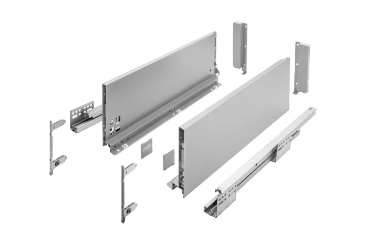 Szuflada GTV AXIS PRO 450 do płyty 18 mm szary H168 pełny wysuw cichy domyk