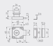 INNOVO Zamek meblowy kwadrat 138 chrom stalowy mechanizm