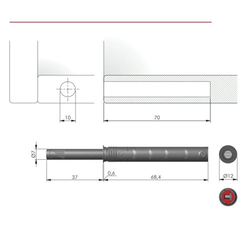 Odbojnik K-PUSH z magnesem bez adaptera biały