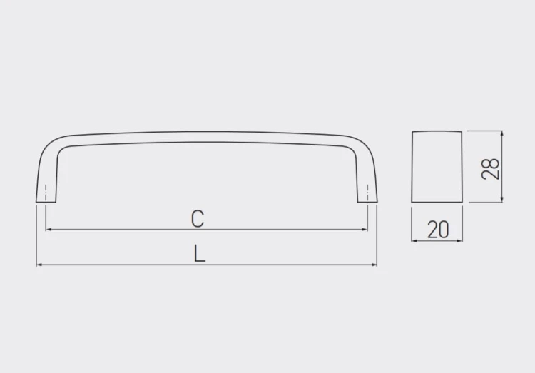 Uchwyt meblowy  G133 L-128mm (aluminium)