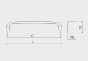 Uchwyt meblowy  G133 L-128mm inox