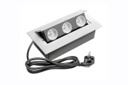 Przedłużacz biurkowy 3x gniazdo aluminium