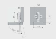 Zawias samodomyk / hydrauliczny prosty hc09 z/e