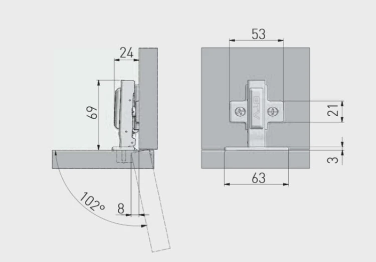 Zawias samodomyk / hydrauliczny prosty hc09 z/e