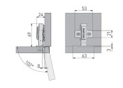 Zawias meblowy GTV hydrauliczny nakładany