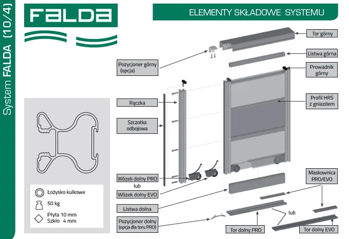 Rączka FALDA 10mm L=2,7 SREBRNY symetryczna